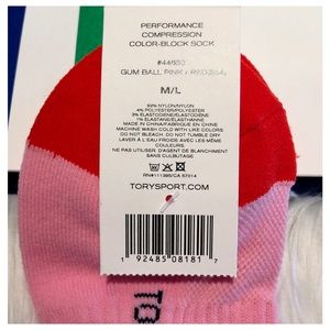 Tory Burch Accessories - 1 Pair TORY SPORT Pink Red Compression Socks NWT Tory Burch Accessories - 1 Pair TORY SPORT Pink Red Compression Socks NWT